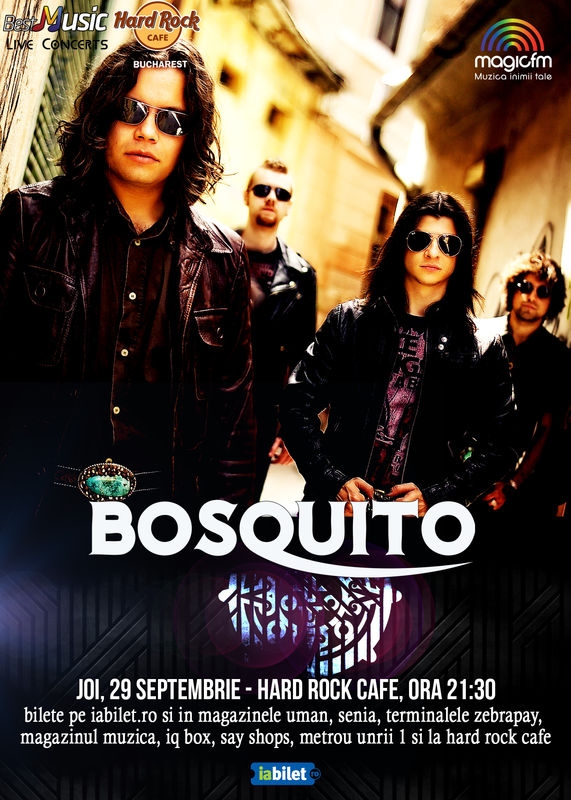 Concert Bosquito pe 29 septembrie la Hard Rock Cafe