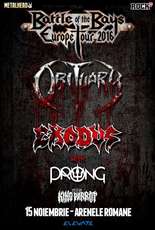 Program si reguli de acces pentru concertul Obituary, Exodus, Prong si King Parrot de la Arenele Romane