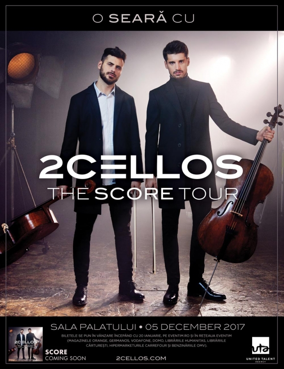 2CELLOS revin la Sala Palatului din Bucuresti in luna decembrie 2017