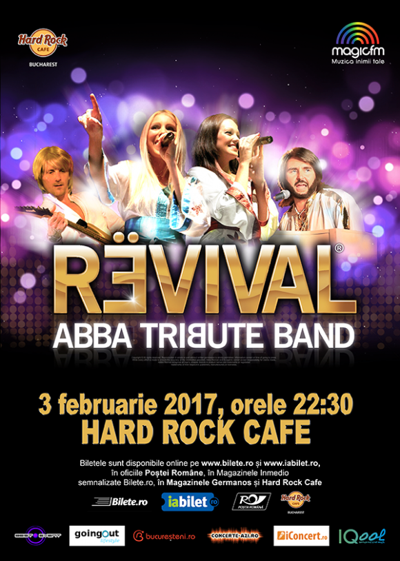 ABBA Tribute Band REVIVAL™, cea mai buna trupa tribut Abba din Marea Britanie, concerteaza la Hard Rock Cafe