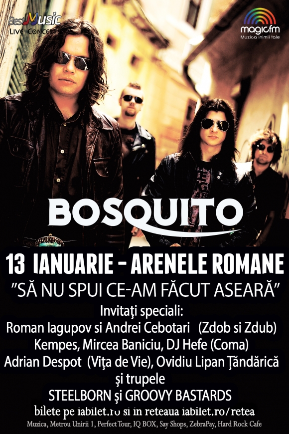 Program, reguli de acces si doua trupe noi invitate la concertul Bosquito de la Arenele Romane