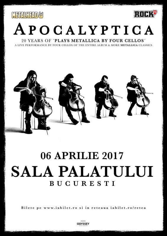 Ultimele zile de bilete la oferta earlybird la 'Apocalyptica plays Metallica la Sala Palatului'