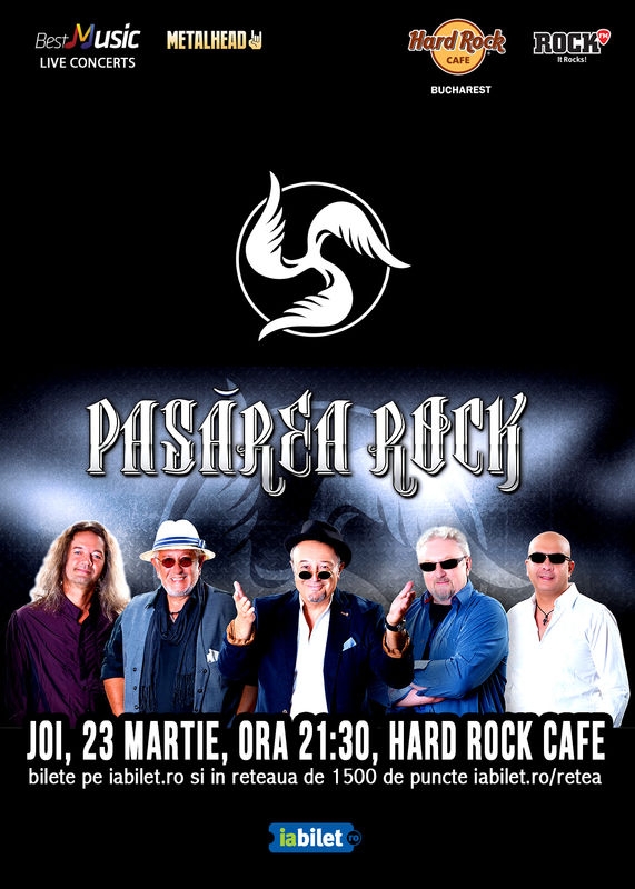 Pasarea Rock canta pe 23 martie la Hard Rock Cafe