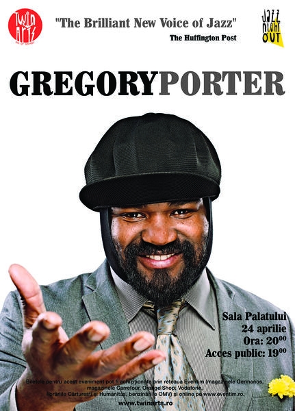 Gregory Porter va concerta la Sala Palatului din Bucuresti