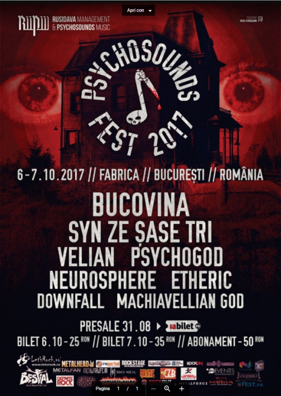 Trupele care vot participa la Psychosounds Fest