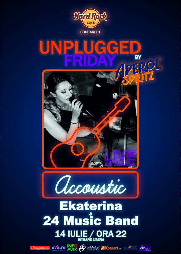 Concert acustic Ekaterina & 24 Music Band pe terasa Hard Rock Cafe