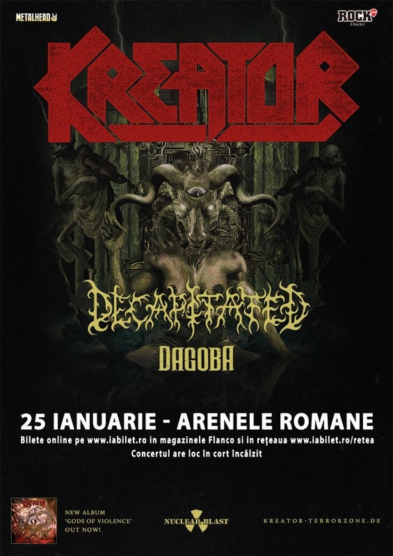 Concert Kreator, Decapitated si Dagoba la Bucuresti