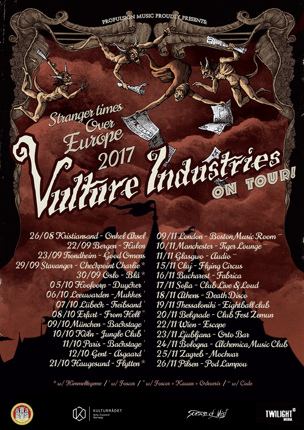 Vulture Industries, videoclip nou si concert in Romania