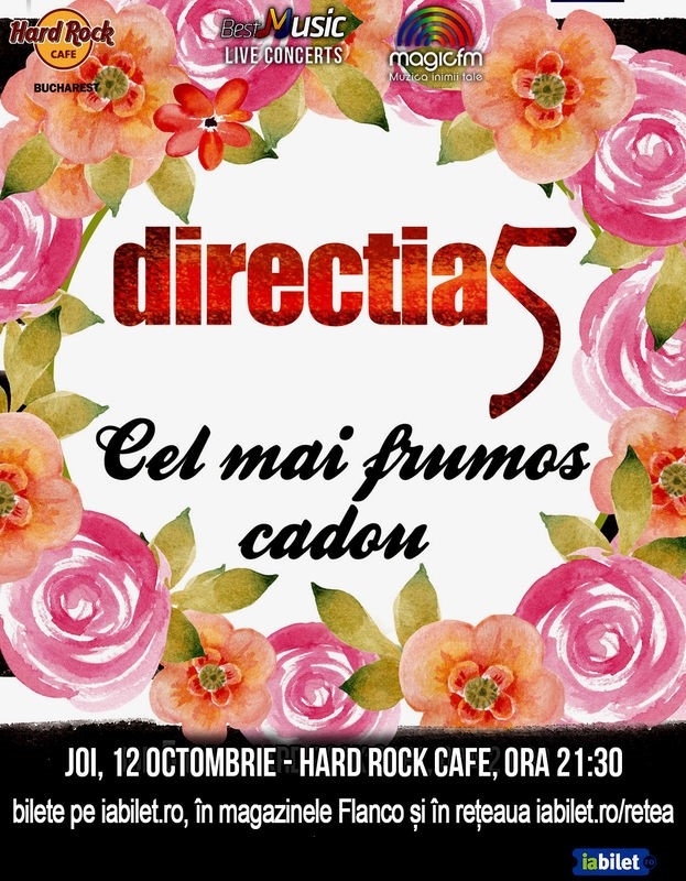 Concert Directia 5 - Cel mai frumos cadou la Hard Rock Cafe din Bucuresti