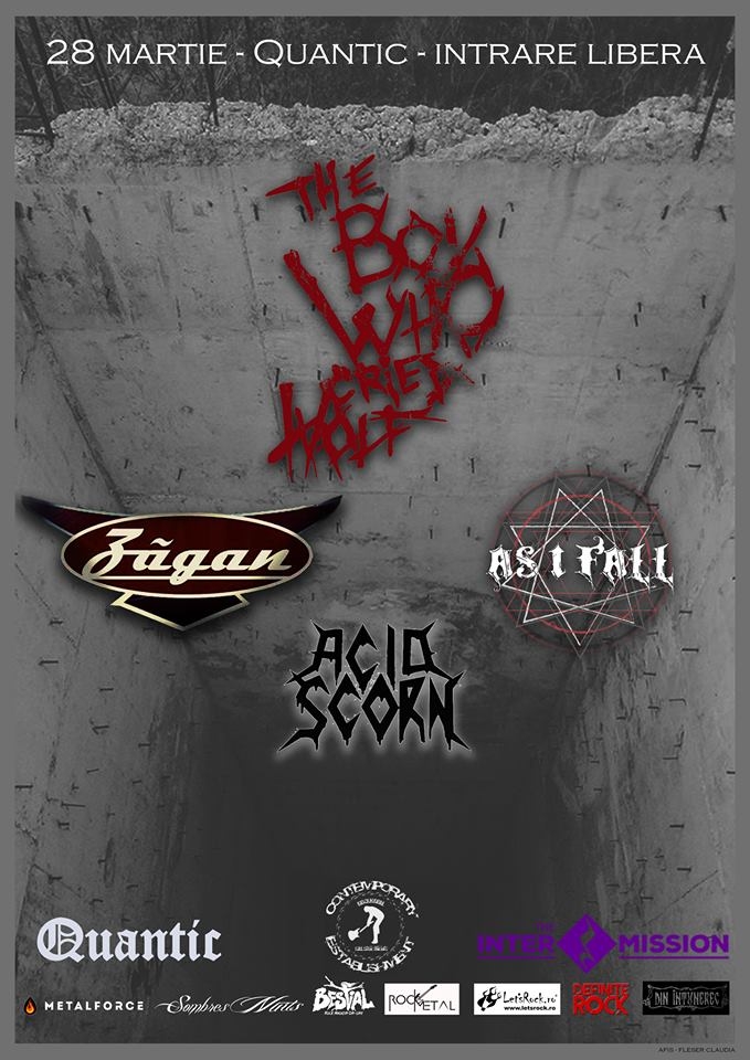 Concert The Boy Who Cried Wolf, Zagan, As I Fall, Acid Scorn in club Quantic