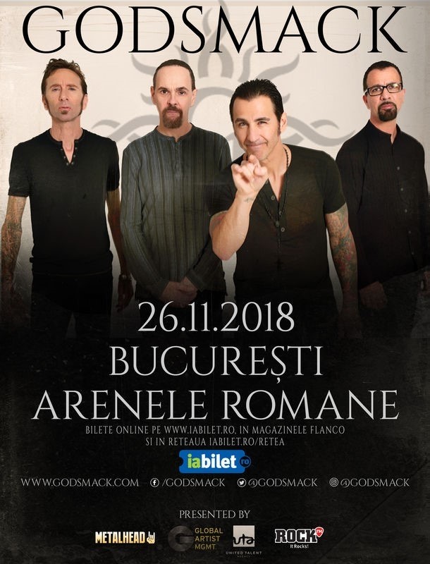 Trupa GODSMACK va concerta la Arenele Romane