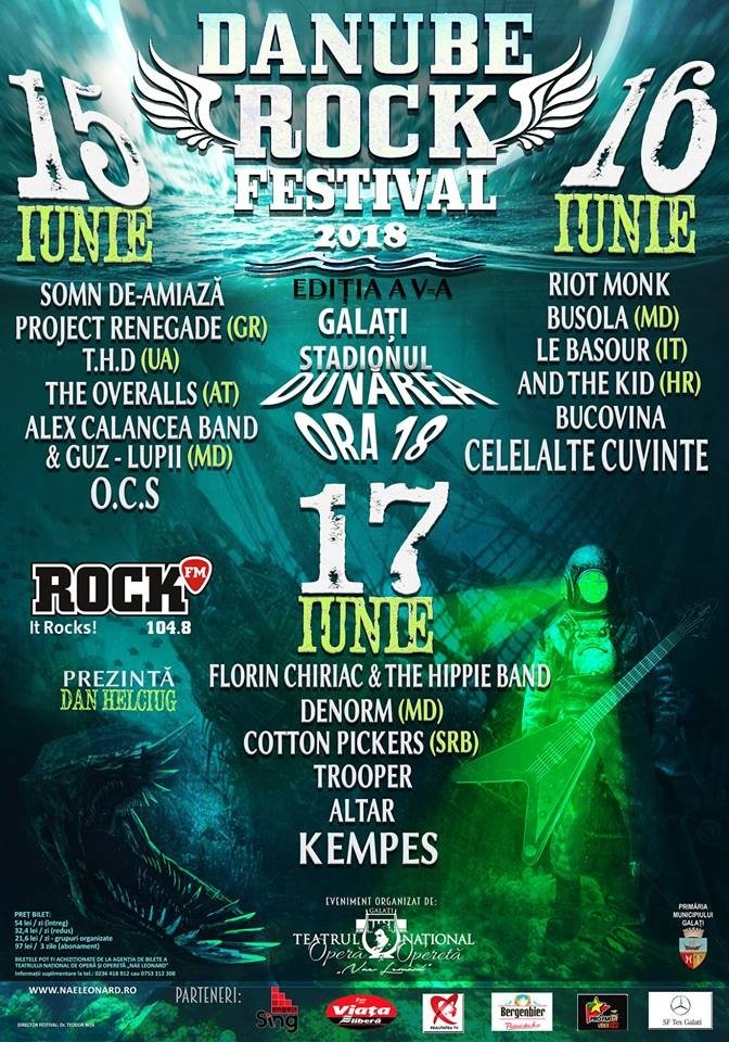 A cincea editie Danube Rock Festival va avea loc la Galati