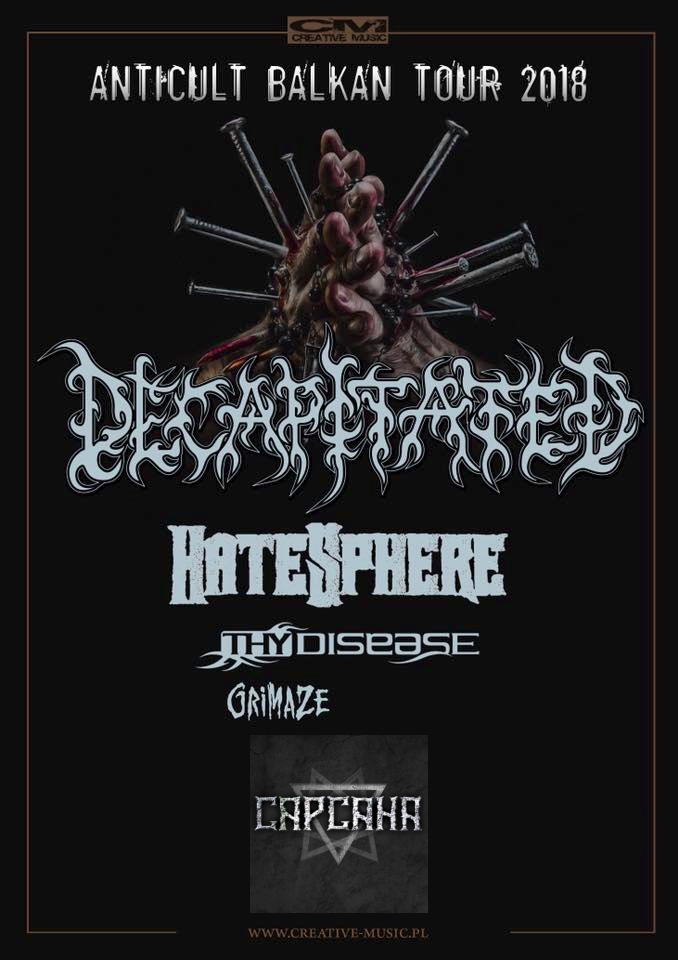 Concert Decapitated, HateSphere, Thy Disease si Grimaze in club Capcana din Timisoara