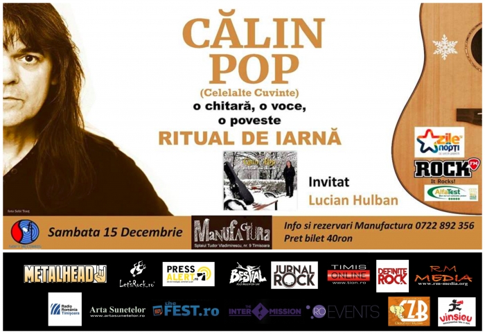 Concert acustic Călin Pop (Celelalte Cuvinte) în Club Manufactura din Timișoara