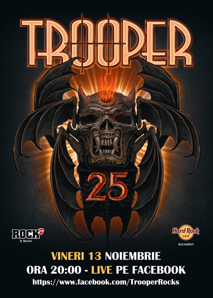 Concert Trooper 25 'Live pe Facebook', din Hard Rock Cafe