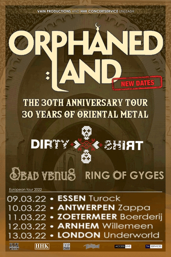 Dirty Shirt va pleca in turneu alaturi de Orphaned Land in 2022