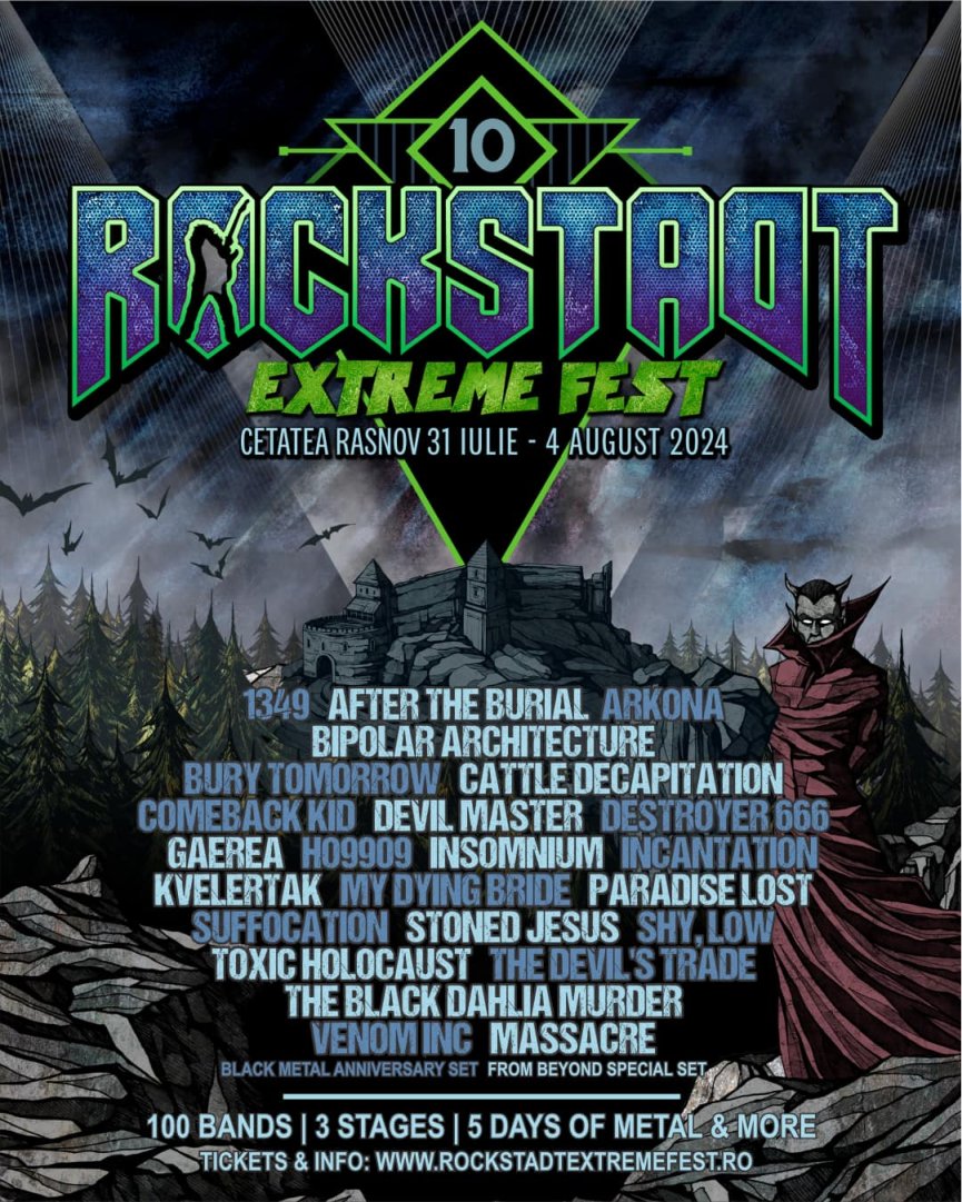 Primele bilete pentru Rockstadt Extreme Fest 2024 sunt acum disponibile online, trupe noi