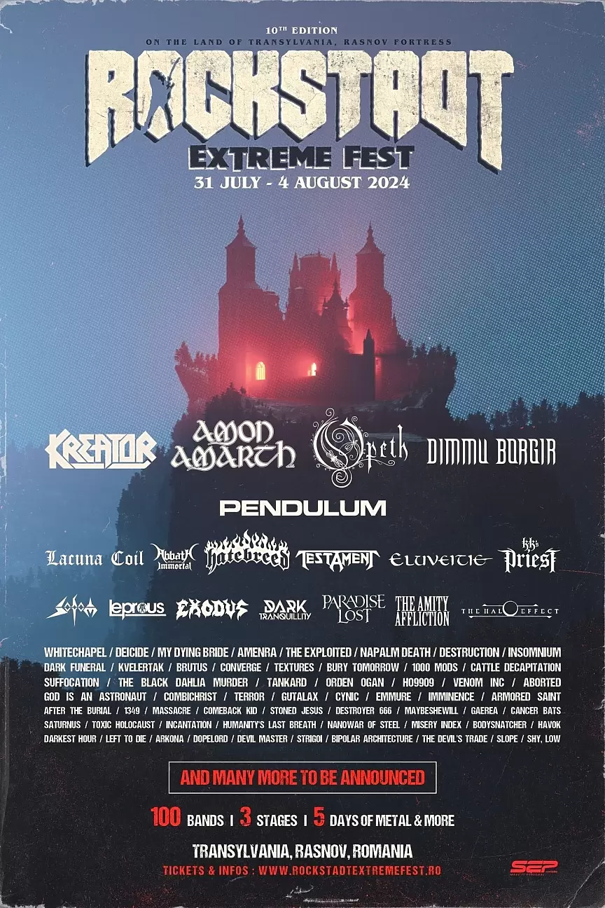 Pendulum, Hatebreed, Testament, Eluveitie, Lacuna Coil si inca 5 trupe confirmate la Rockstadt Extreme Fest 2024