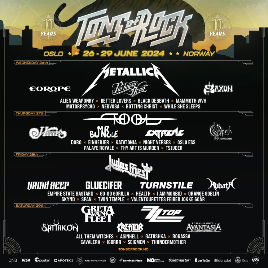 Tons Of Rock 2024 - lineup final si 25 de artisti noi