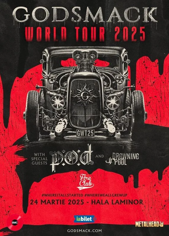 Godsmack, P.O.D. & Drowning Pool - 'Fire Club' la Laminor Arena: Program si reguli de acces