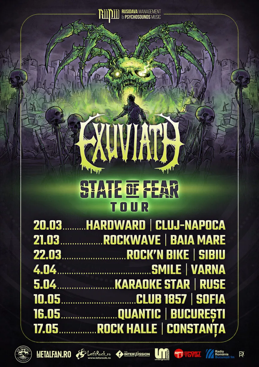 EXUVIATH anunta: State of Fear - Spring Tour 2025