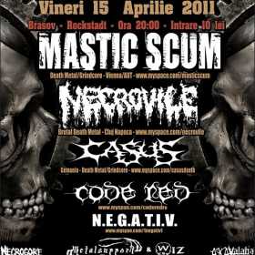 Concert Mastic Scum, Necrovile, Casus, Code Red si N.E.G.A.T.I.V. in Rockstadt din Brasov