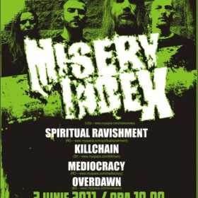 Concert Misery Index, Spiritual Ravishment, Killchain, Mediocracy si Overdawn in Wings Club