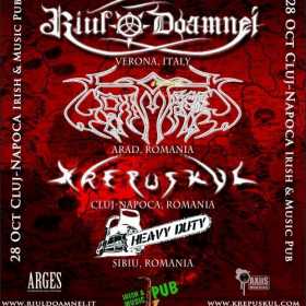 Concert Riul Doamnei, Grimegod, Krepuskul si Heavy Duty in Irish Music Pub