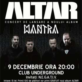 Trupa Altar lanseaza noul album in Pub Underground din Iasi alaturi de N.E.G.A.T.I.V.