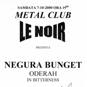 NEGURA BUNGET, Onderah, In Bitterness (Metal Under Moonlight II, 07.10.2000)