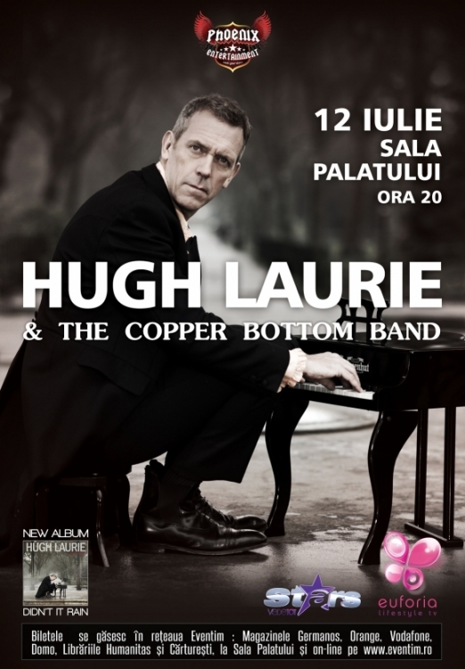 Cronica Hugh Laurie and The Copper Bottom Band la Sala Palatului, 12 iulie 2014